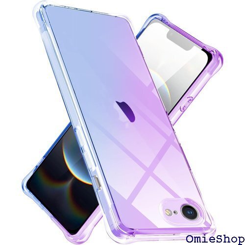 iPhone 16e 用 ケース クリア TPU 薄型 1インチ 防塵 一体型 人気 携帯カバー パープルブルー 2328