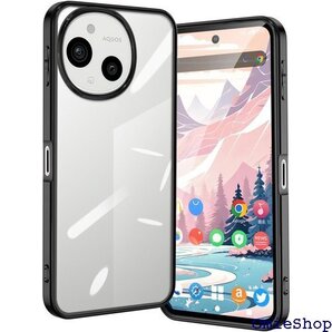 AQUOS sense9 ケース クリア 耐衝撃 SH U ストラップホール付き AQUOSsense9ブラック 2346