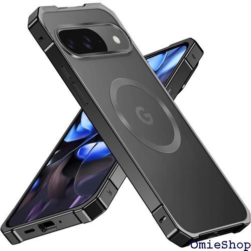 Google Pixel 9 ケース Pixel9 P 充電対応 黄変防止 メタルマテリアル バンパー ブラック 2350