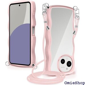 AQUOS sense9 SH-53E ケース クリア 取り外し可能 長さ調整可能 ワイヤレス充電対応 ピンク 2392