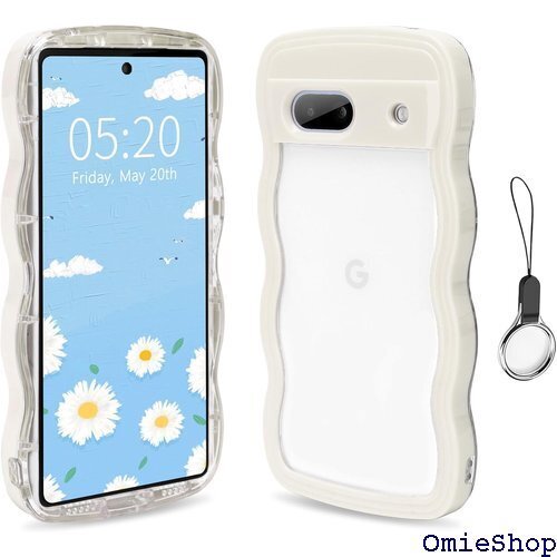 Google Pixel 7 かわいい ケース 波状フ 落下防止 耐衝撃 Google Pixel 7-ホワイト 2400