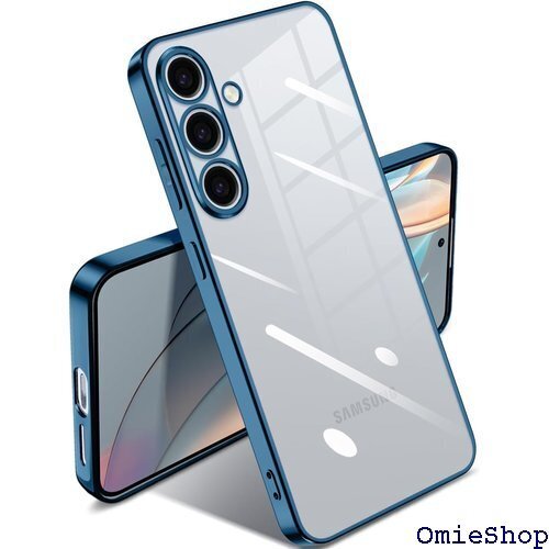 Samsung Galaxy S25 ケース クリア PU 柔らかい ワイヤレス充電 人気 保護カバー ブルー 2415