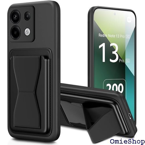 対応 Redmi Note 13 Pro 5G ケース ン ケース バンド付き スタンド機能 耐久 滑り止め 黑 2455