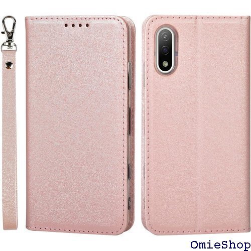 for Xperia Ace II ケース 手帳型 S ット 磁気閉鎖 ベルトなし 軽量 スプラット同梱 ピンク 2523