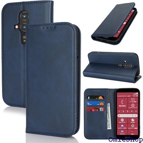 らくらくスマートフォン F-53E ケース FCNT き スタンド 大人っぽい 落ち着くデザイン 5色 深い青 2554