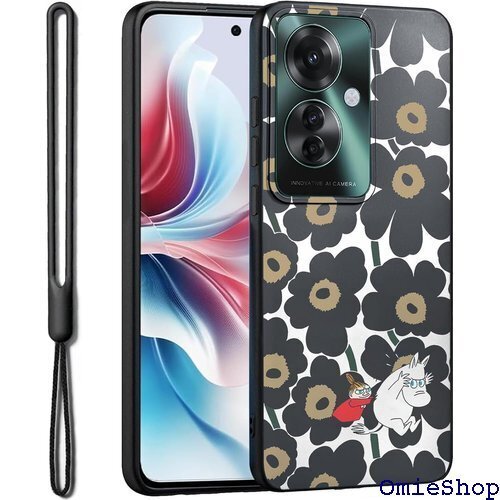 oppo reno11 a 用 ケース シリコン 可愛 プル 薄型 韓国 耐衝撃 カバー ハンドストラップ 花柄 2561
