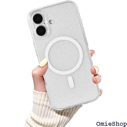 iPhone 16 用ケース クリア キラキラ マグネ ケース 人気 透明 擦り傷防止 全面保護 携帯カバー白い 2650