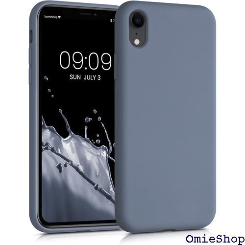 kwmobile スマホケース Apple iPhon 極薄 TPU シリコン マイクロファイバー ブルーグレー 121