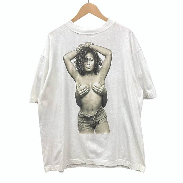 90s ビンテージ JANET JACKSON 両面 フォトプリント Tシャツ Lサイズ ホワイト 90年代 ジャネットジャクソン vintage