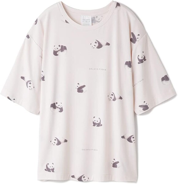 新品未使用 ジェラートピケ パンダ柄Tシャツ PWCT222315 オフホワイト