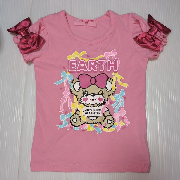 110★アースマジック★リボン付きパフ袖!マフィーちゃんプリントTシャツ★