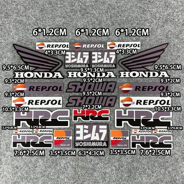 ●送料無料●HONDA●ホンダ HRC ヨシムラ 大判ステッカー ロゴ ウィング デカール 反射 防水 カッティングステッカー 1シート分 A