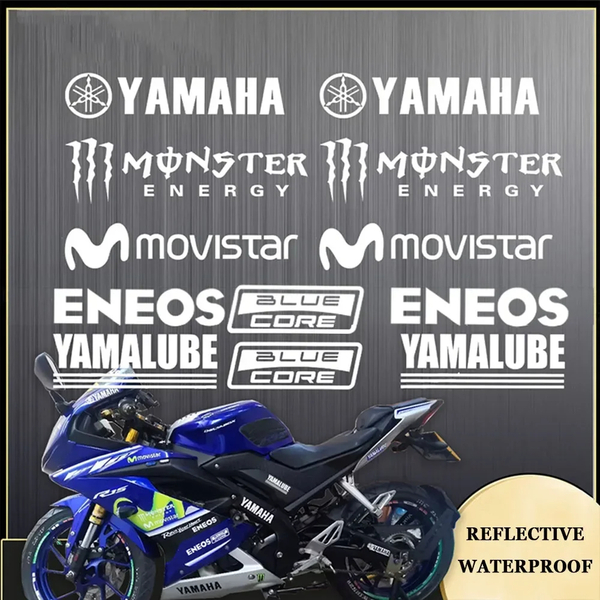 ●ゆうパケット送料無料●YAMAHA●ヤマハ 大判ステッカー デカール 反射 防水 カッティングステッカー シルバー 1シート分 Monster Movista
