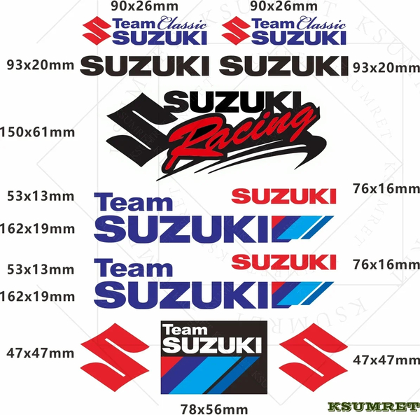 ●送料無料●SUZUKI●スズキ レーシング 大判ステッカー ロゴ デカール 反射 防水 カッティングステッカー 1シート分