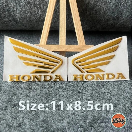 ●送料無料●HONDA●ホンダ 立体 エンブレム BIGサイズ ゴールド 3D ウィングマーク デカール 左右2枚セット CB400SF CB400F CBX400F●A1