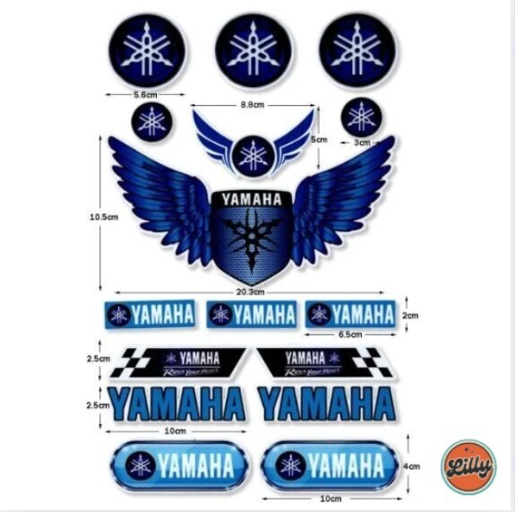 ●送料無料●YAMAHA●ヤマハ ステッカー レーシング ロゴ デカール 防水 カッティングステッカー 1シート分 ブルーB
