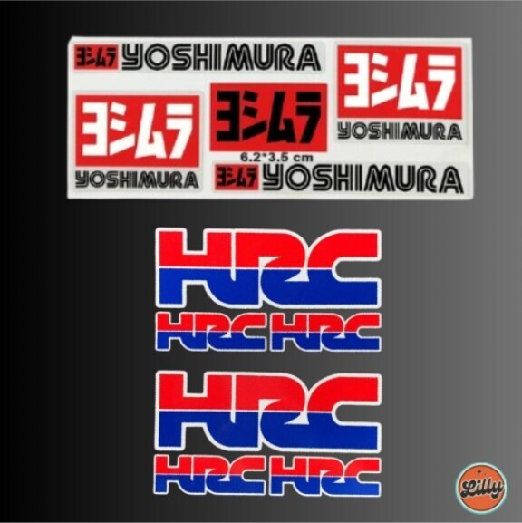 ●送料無料●HONDA●ホンダ HRC 大2枚&小4枚 ヨシムラ ロゴ ステッカー ホンダレーシング デカール 防水 カッティングステッカー セット