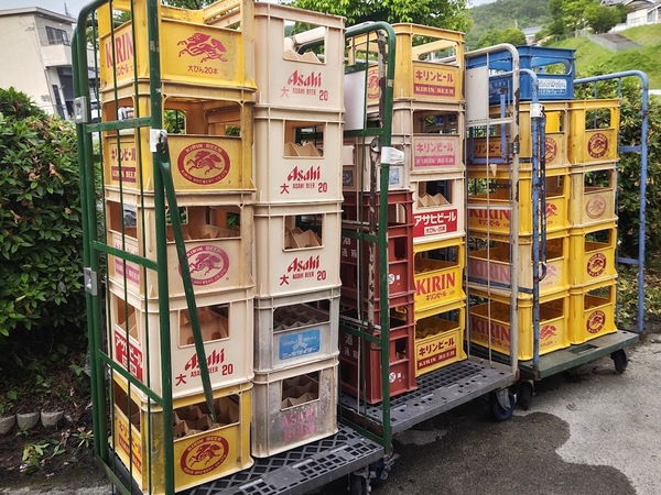 大量 引取限定 兵庫県 アサヒビール asahi キリンビール 三ツ矢サイダー 清酒 ケース コンテナ ビールケース 26個まとめて 非売品 レトロ