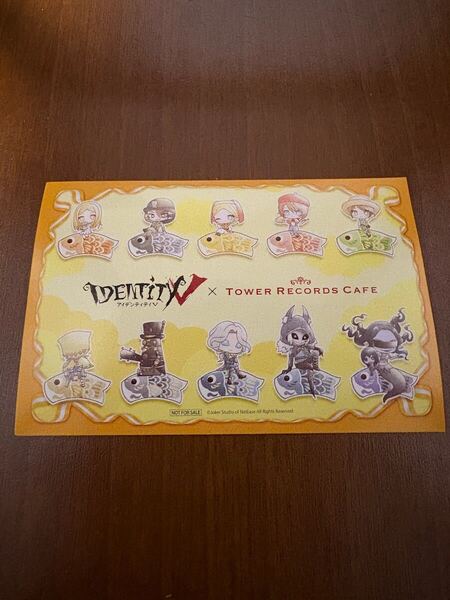 第五人格 IdentityV TOWERRECORDSCAFE コラボカフェ ミニステッカー 未使用品 送料無料