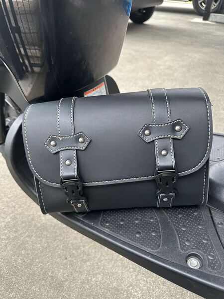 Bandys バイク用サイドバッグ 小物入れ サドルバッグ 汎用品 黒 サイドバッグ 黒 ブラック ツーリング 小物入れ PUレザー バイク用 バッグ