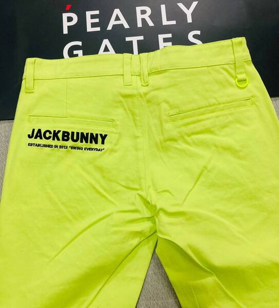 新品 パーリーゲイツ ジャックバニー ストレッチツイルパンツ(5)サイズL/黄 PEARLY GATES JACK BUNNY