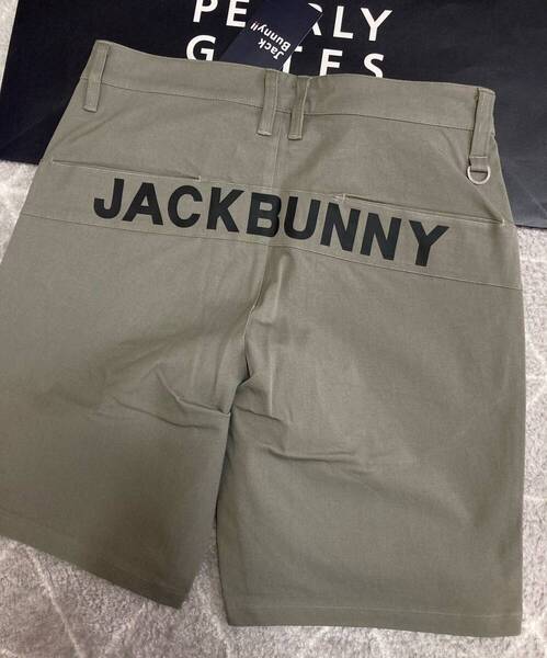 新品 パーリーゲイツ ジャックバニー 2WAYストレッチショートパンツ(6)サイズLL/ベージュ PEARLY GATES JACK BUNNY