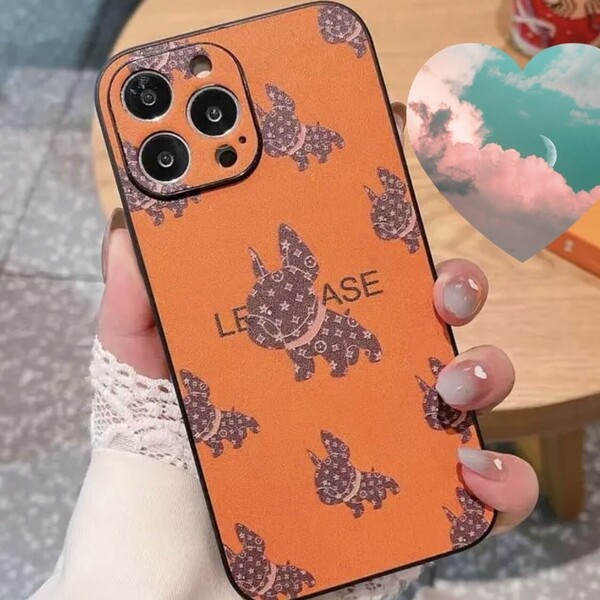 新品 iPhone13pro ケース オレンジ ブルドッグ パグ カメラ保護 アイホン カバー ブラック プロ iPhone