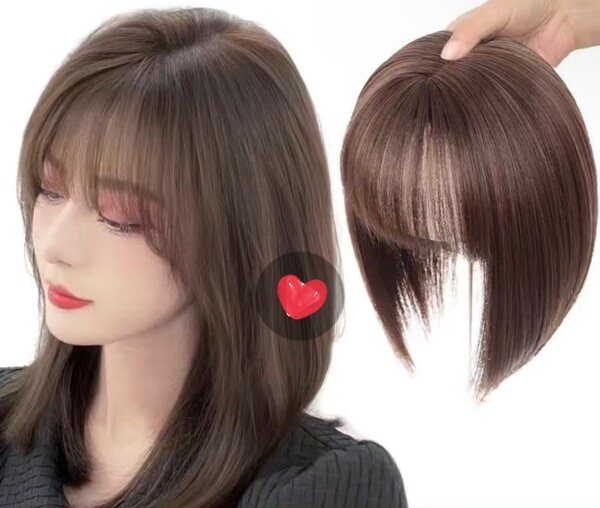 部分ウィッグ ポイント ウィッグ ヘアピース かつら 白髪隠し 薄毛対策 トップカバー ブラウン ブラック ボリュームアップ ワンタッチ