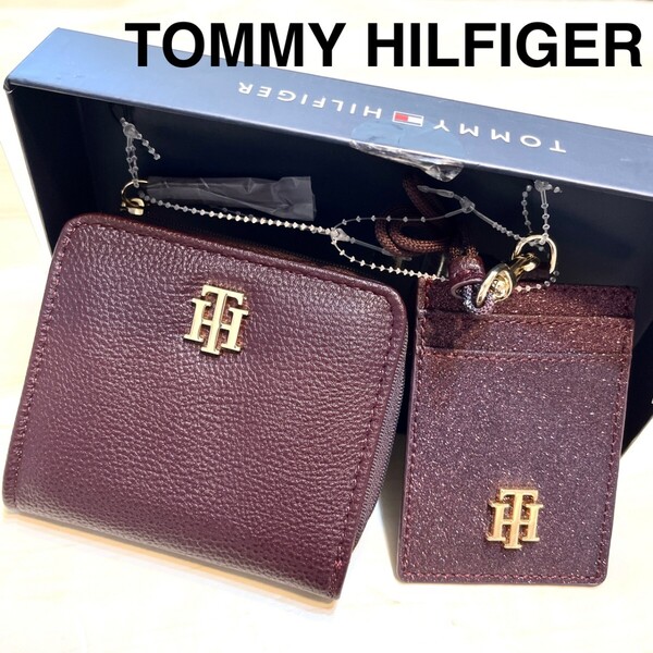新品 TOMMY HILFIGER トミーヒルフィガー 折り財布 サイフ IDカードホルダー IDカードケース 社員証ケース ネックストラップ 小銭入れ