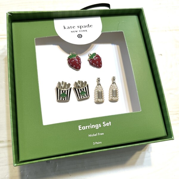 ケイトスペード ★ ゴールド ピアス パール いちご ストロベリー ボトル ポテト ブランド kate spade アクセサリ ジュエリー 新品 スタッズ