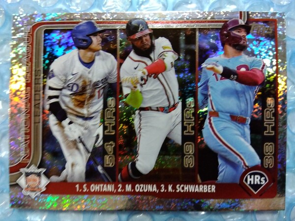 送料込即決 2025 Topps Series 1 Holo Foil #144 League Leaders Shohei Ohtani… 大谷翔平 ホロフォイル ロサンゼルスドジャース