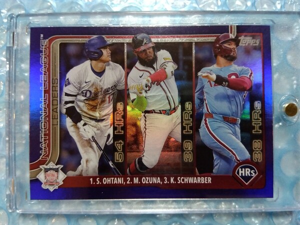 送料込即決 250枚限定 2025 Topps Series 1 Purple Rainbow #144 League Leaders Shohei Ohtani… 大谷翔平 パープルレインボー 007/250