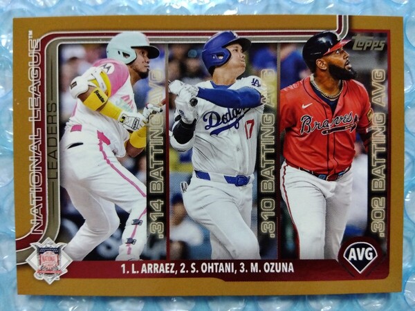 送料込即決 2025枚限定 2025 Topps Series 1 Gold #347 League Leaders Shohei Ohtani… 大谷翔平 ゴールド ロサンゼルスドジャース