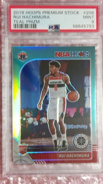送料込即決 PSA鑑定済 2019-20 Panini Hoops Premium Stock Teal Prizm #206 Rui Hachimura 八村塁 SP ルーキー ロサンゼルスレイカーズ