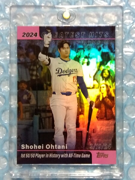 送込即決 2025 Topps Series 1 2024 Greatest Hits Pink Foil GH-25 Shohei Ohtani 大谷翔平 ピンクレインボーフォイル ピンクホロカード