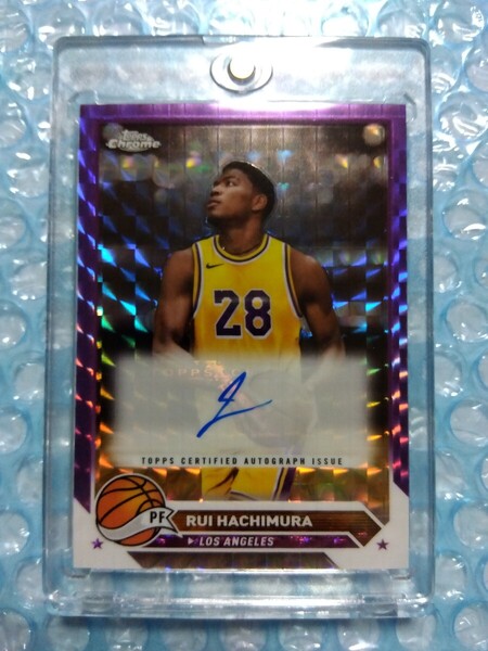 送料込即決 2023-24 Topps Chrome Autographs Purple Geometric Refractor CG-RH Rui Hachimura 八村塁 パープルジオメトリック 直筆サイン