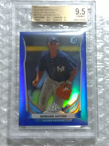 送料込即決 250枚限定 BGS鑑定済み 2014 Bowman Chrome Prospects Blue Refractors BCP56 Gosuke Katoh 加藤豪将 ブルーリフラクター