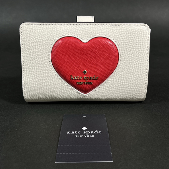 【本物 新品 Kate Spade ケイトスペード 正規品】マディソン パフィー ハート ミディアム ウォレット 二つ折り 財布 KK182 新作
