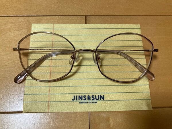 新品★JINS&SUNジンズ&サン☆ゴールドラウンドサングラス メガネ