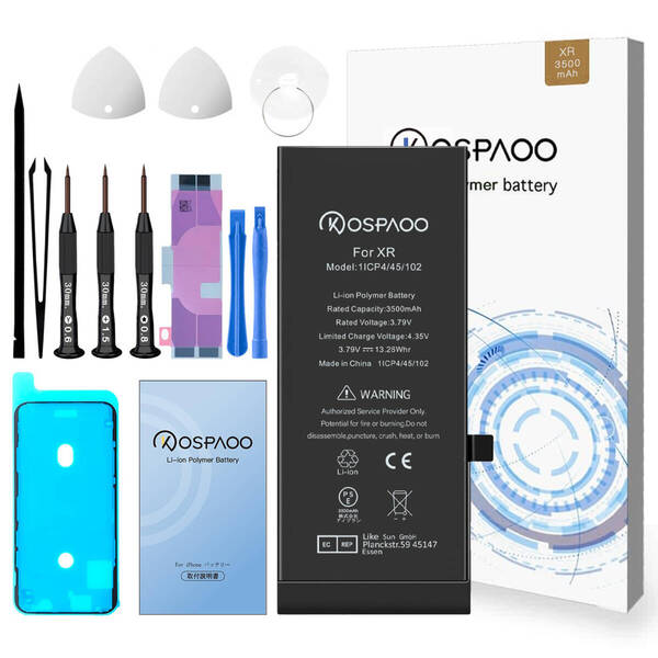 『大容量・工具セット』For iPhone XR バッテリー 交換ビデオ 3500mAh PSE準拠 Kospaoo/iPower 互換 Li-ion Battery 交換 修理