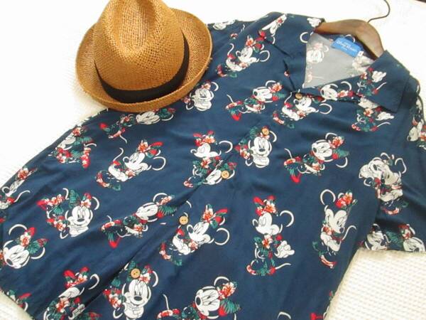 TOKYO DISNEY RESORT 東京ディズニーリゾート ☆ Sサイズ ☆ レーヨン 開襟 半袖シャツ アロハシャツ ミニーちゃん柄