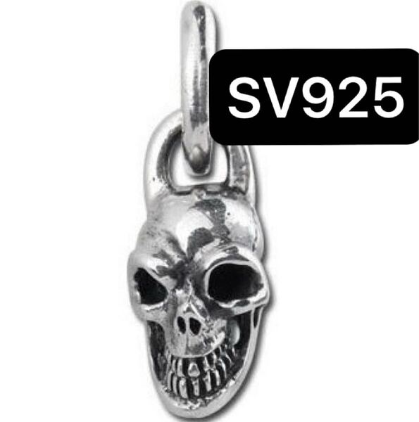 【送料込み】 シルバー925 スカル ペンダント トップ ネックレス カスタム パーツ 髑髏 骸骨 スケルトン Sterling silver 925 ノーブランド