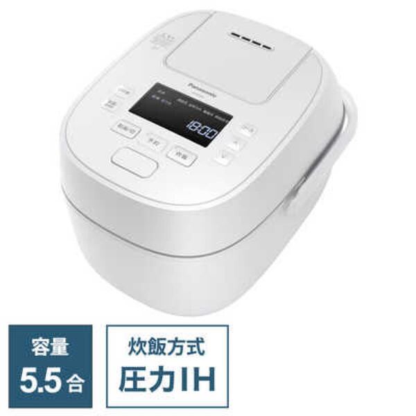 パナソニック Panasonic 炊飯器 5.5合 おどり炊き 可変圧力IH ホワイト SR-W10A-W ホワイト
