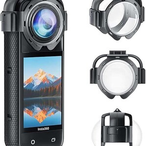 Taoricup Insta360 X5 対応 保護レンズ 保護カバー アクセサリーInsta360 X5 専用 パノラマカメラ保護ミラー フード HD傷防止 防曇防塵