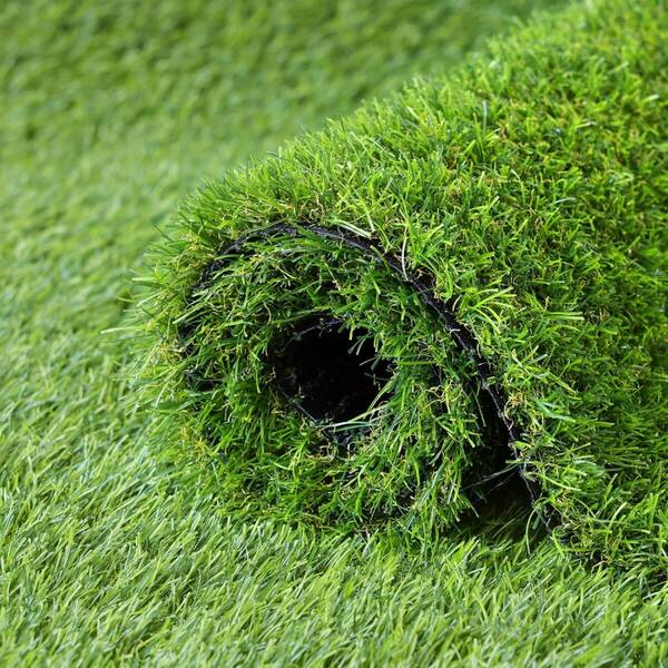 フレッシュグリーン (0.5x5m)人工芝 ロール 幅50 0.5mx5m リアル感 芝丈20mm 高耐久 透水タイプ 防草シート 12本ピン付き