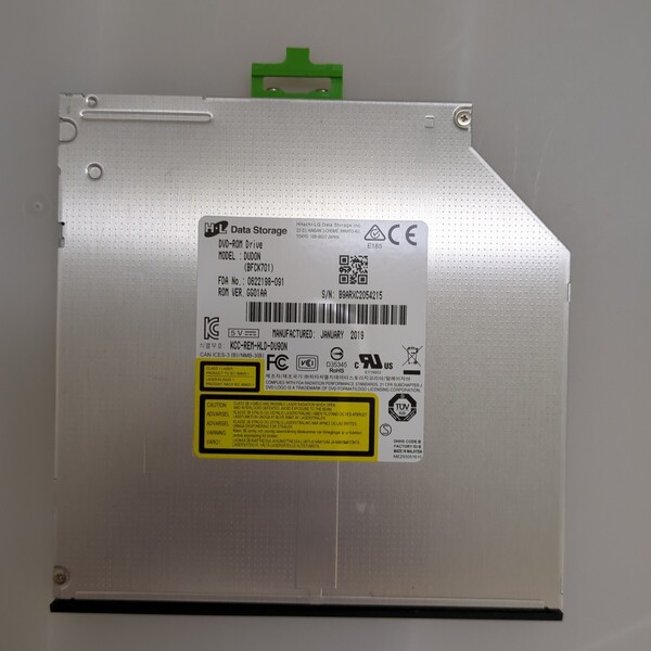 日立LG 9.5mm SATA 内蔵型 ウルトラスリム DVD-ROMドライブ DUD0N 黒 ブラック 富士通 PRIMERGY TX1320 M4 等 管PNFN