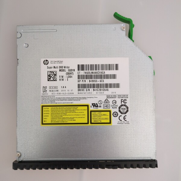 DVDスーパーマルチドライブ GUD1N S05NT 9.5mm SATA HP ProDesk 600 G4 G5 SFF 等 2019年 12 管MN94