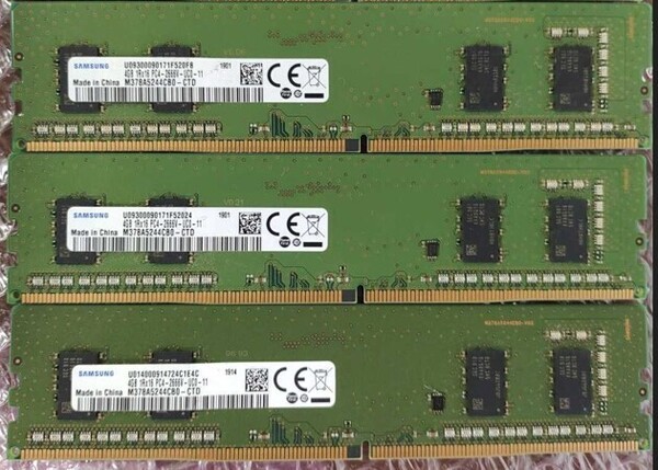 デスクトップPCメモリ SAMSUNG サムスン PC4-21300 DDR4-2666 4GB 288pin M378A5244CB0-CTD 3枚 合計 12GB 管GM45