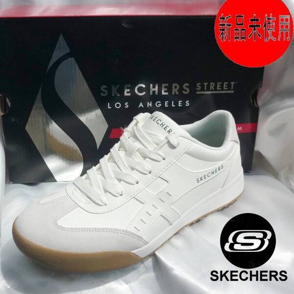 定価10890円新品27.5cm(27cm相当)スケッチャーズ Skechers 白 メンズスニーカー 低反発形状記憶インソール/ホワイト