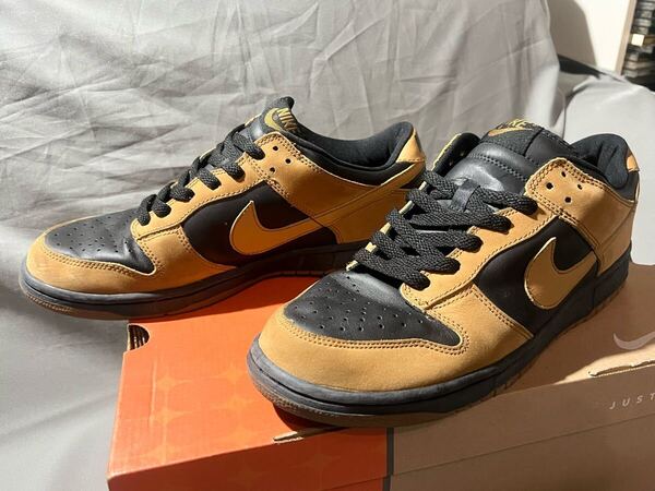 【送料無料】【希少】【美品】2003年 NIKE DUNK LOWナイキ ダンクロー 黒/茶 メイプル 28.5㎝ 箱付 当時物 304714-221